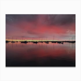 Sunset At The Marina (Nantucket Series) Canvas Print