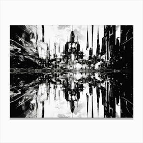 Reflection Abstract Black And White 7 Canvas Print