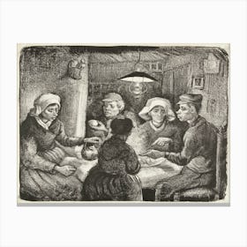 Composition Lithograph Of The Potato Eaters (1885), Vincent Van Gogh Canvas Print