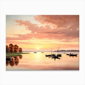 Sunset On The Lake 3 Canvas Print