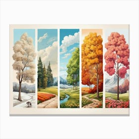 Autumn Landscape Set Canvas Print