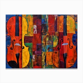 Cello Abstract - Two Cellos Canvas Print