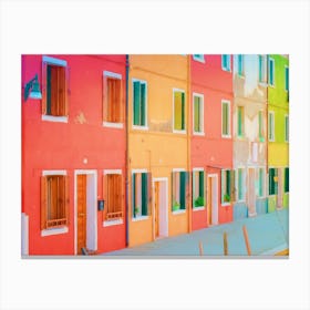 Waterfront Houses Of Burano Italy Canvas Print
