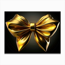 Golden Bow On Black Background 1 1 Canvas Print