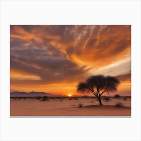 Sunset In The Desert Canvas Print