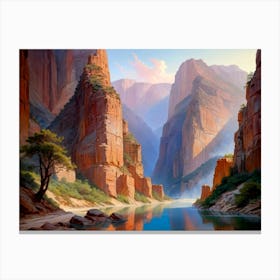 Still River In The Canyon Canvas Print