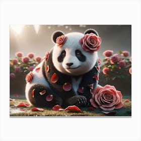 Cute Rose-Panda Canvas Print