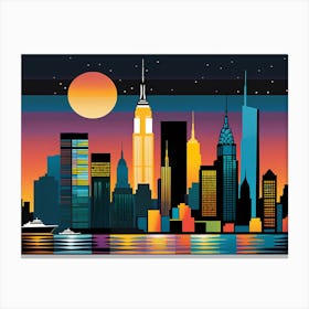 New York City Skyline 2 vector art Canvas Print