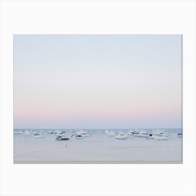 Yachts In Rottnest Island, Australia Pastel Sky Canvas Print
