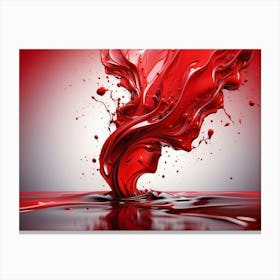 Splash Of Red Liquid Canvas Print