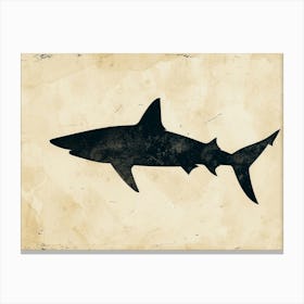 Blue Shark Grey Silhouette 1 Canvas Print