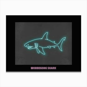 Neon Pink Aqua Wobbegong Shark Poster 7 Canvas Print