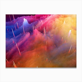 Space explosion - space neon poster, synthwave poster 1 Canvas Print