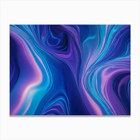 Abstract Swirling Image With Flowing Lines And Textures In Shades Of Deep Blue, Purple, And Pink, Creating A Dynamic And Fluid Movement Canvas Print