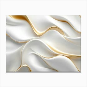 Gold And White Silk Background Canvas Print