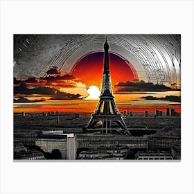 Sunset In Paris 3 Canvas Print