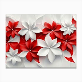 Red And White Flowers Canvas Print