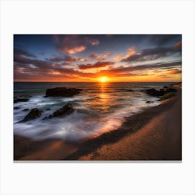 Sunset At The Beach 722 Canvas Print