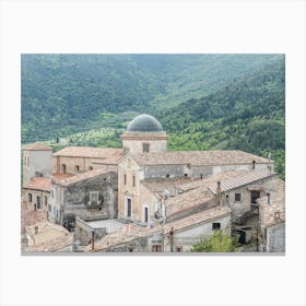 Old Village In The Mountains In Italy Canvas Print