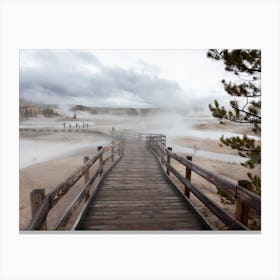 Wooden Walkway Hot Spring Canvas Print