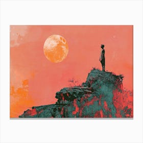 Man On Top Of The Mountain Canvas Print