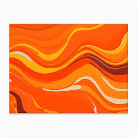 Abstract Orange Wavy Background Canvas Print