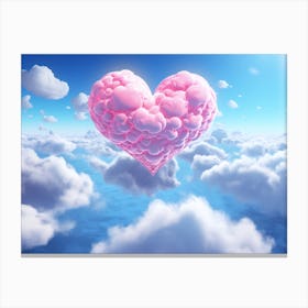 Psychedelic Passions: Heart Clouds Above Lovers, Heart In The Sky, Valentine'S Day or Love concept Canvas Print