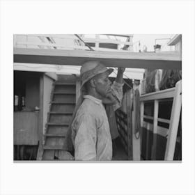 Stevedore Carrying Lumber On His Head, New Orleans, Louisiana By Russell Lee Canvas Print