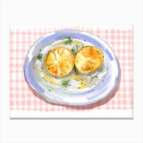 A Plate Of Fennel, Top View Food Illustration, Landscape 1 Canvas Print