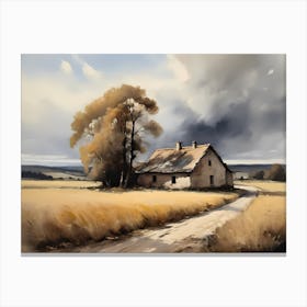 Cloud Oil Painting Farmhouse Nursery French Countryside (17) Canvas Print