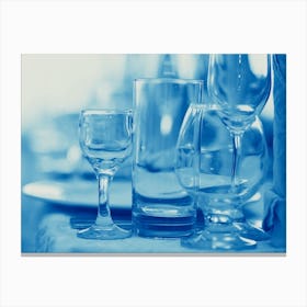 Table Setting With Wine Glasses Canvas Print