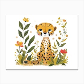 Little Floral Cheetah 2 Canvas Print