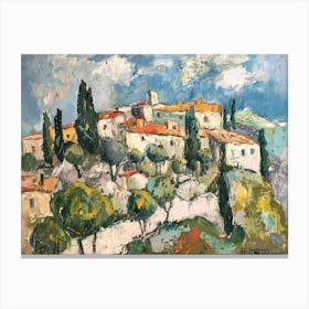 Vibrant Hills Painting Inspired By Paul Cezanne Canvas Print
