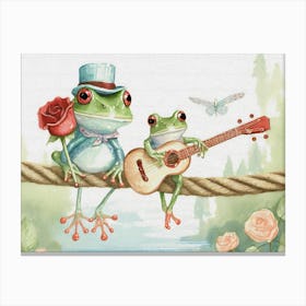 Frogs On A Rope Canvas Print