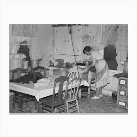 Wife Of Carl Thorson, Former Farmer, Doing The Washing, Crosby, North Dakota By Russell Lee Canvas Print