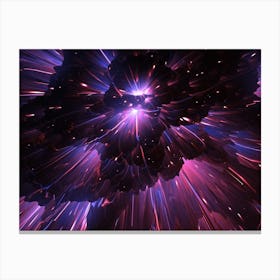 Space Explosion - space neon poster, synthwave poster Canvas Print