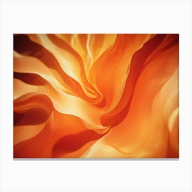 Abstract Image Of A Flowing, Orange Fabric With A Subtle Sheen Canvas Print