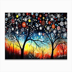 Autumn Night 4 - Christmas Trees Canvas Print