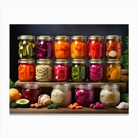 Jars Of Pickles 2 Canvas Print