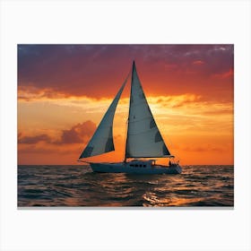 Sunset Sailboat Canvas Print