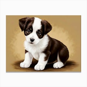 Border Collie Painting Canvas Print