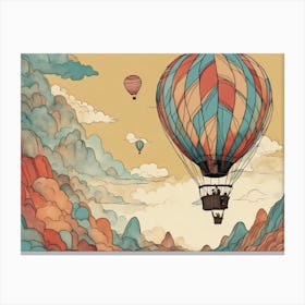 Hot Air Balloon Muted Canvas Print