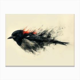 Calligraphic Wonders: Bird Painting Canvas Print