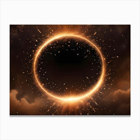 A Glowing Golden Ring Of Light Surrounded By Clouds, Creating A Magical And Ethereal Effect 1 Canvas Print