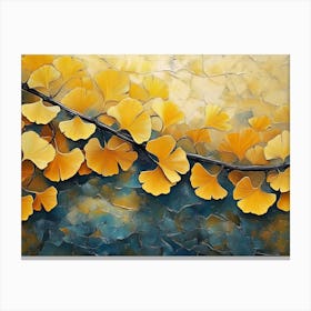 Golden Ginkgo Biloba Abstract 2 Canvas Print