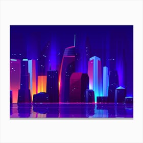 Synthwave Neon City - Los Angeles [synthwave/vaporwave/cyberpunk] — aesthetic poster, retrowave poster, neon poster Canvas Print