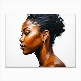 Side Profile Of Beautiful Woman Oil Painting 109 Canvas Print