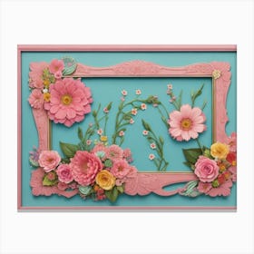 Frame With Flowers Canvas Print