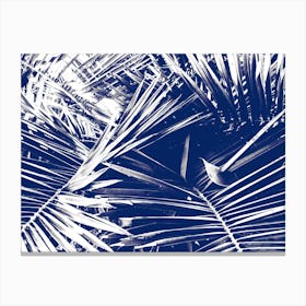 Palm Dark Blue Canvas Print