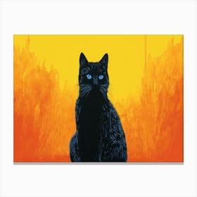 Cat With Blue Eyes Canvas Print